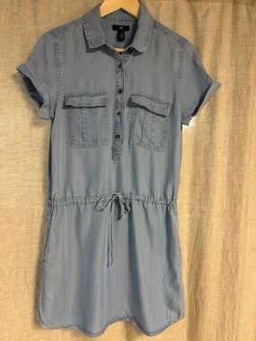 GAP Light Blue Denim Button-Up Shirt dress